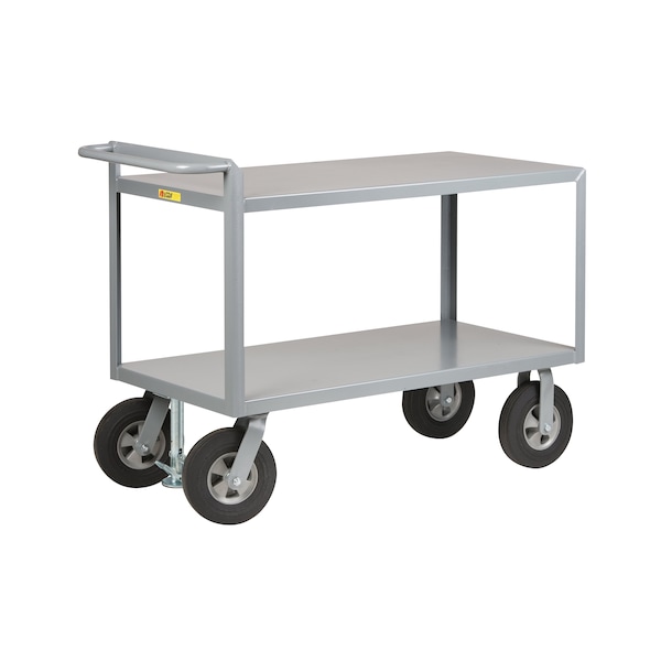 Raised Handle Utility Cart, Steel, 1500 lb Load Capacity, 24 in W, 39 in H
